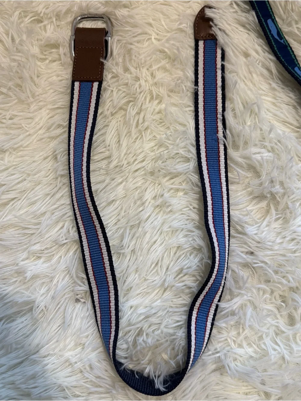 Janie and Jack Navy Whale Motif & Striped Webbing Belts